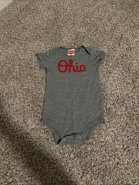 HOMAGE Gray Baby Bodysuit with Red "Ohio" Script